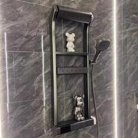Ensemble douche moderne à 360 degrés avec LED affichage numérique vanne thermostatique en céramique noyau panneaux souples touches de piano salle de bain douche