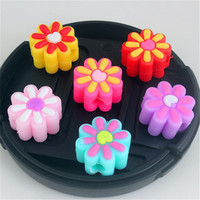 Accessoires pour dreadlocks, coiffures, tresses perlées pour filles, perles en silicone souples colorées en forme de pétale à grands trous, composants de bijoux DIY en vrac