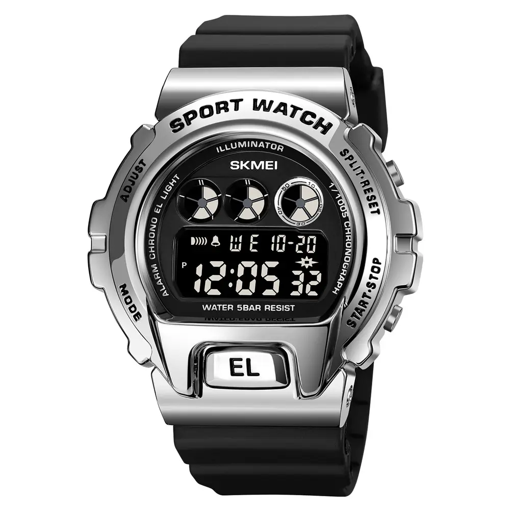 最新のSkmei1905ファッションデジタル電子時計男性防水プラスチックスポーツ時計