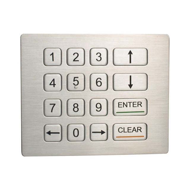 16 keys waterproof programmable metal numeric keypad 4x4  usb interface ATM pin pad