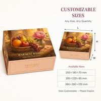 Premium fruit geschenkdoos met olieverfschilderijdesign, op maat gemaakte stevige kartonnen verpakking met geweven mandprint