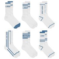 Chaussettes unisexes tendance en coton tricoté côtelé, motif lettres, écologiques, jetables, décontractées, pour l'automne, de luxe et personnalisées
