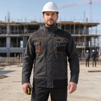 Veste de travail minier robuste respirante à col montant grande taille, personnalisable avec logo OEM