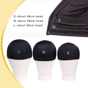 Groothandelsprijs Zwarte Kant Net Haarnet Elastisch Spandex Mesh Kap met Metaal voor het Maken van Haaraccessoires Verpakt in Zak - Product Image 2