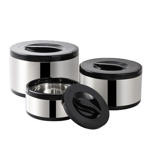 หม้อสแตนเลสสีดำทรงกระบอก 3 ชิ้น ชุดขายดี ความจุเยอะ เก็บความร้อนได้ดี พกพาสะดวก กล่องข้าวสองชั้น - Product Image 4