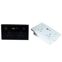 Enchufe de Pared WiFi Tuya 16A, Universal con USB y Tipo-C, Enchufe US/EU/UK, de Vidrio y Plástico Industrial, 2 Tomas de Corriente Alterna