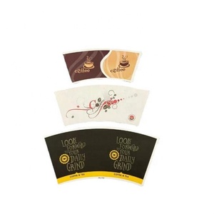 Impression personnalisée jetable en gros ventilateur simple paroi double paroi en PE avec manchon en papier <span class=keywords><strong>noir</strong></span> enduit avec fond pour le café - Product Image 5