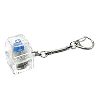 Porte-clés clavier mécanique en plastique transparent, jouet anti-stress, LED lumineuse, clavier à clic, cadeau technologique pour étudiant
