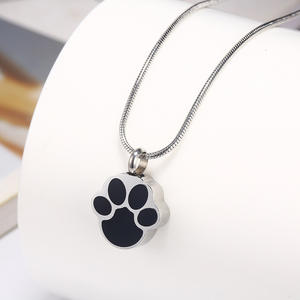 HOMOOCI Joyería Cuastom Acero Inoxidable <span class=keywords><strong>Ash</strong></span> Pet Urn Colgante Paw Print Ashes <span class=keywords><strong>Dog</strong></span> Paw Collar - Product Image 4