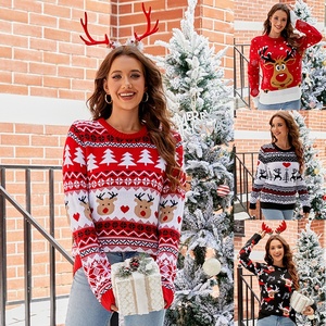 OEM ODM Custom <strong>Women's</strong> <strong>Christmas</strong> Sweater Pullover Wrinkle Resistant Rib Trim Vintage <strong>Christmas</strong> Holiday Casual Knit <strong>Jumper</strong> - Product Image 1