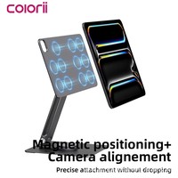 Support de tablette pliable en alliage d'aluminium magnétique 360° °   Support de bureau rotatif réglable en hauteur et en angle pour iPad Pro M4