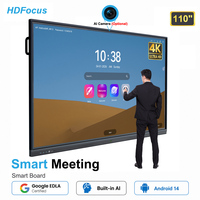 Tableau blanc interactif intelligent tactile LCD 110 pouces 4K pour l'enseignement, les réunions et les environnements d'apprentissage électronique