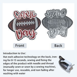 Hot Selling American Football Team Glitter Pailletten Borduurwerk Ijzer Op Doek Patch Stickers - Product Image 3
