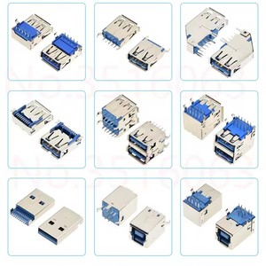 Conector USB3.0 tipo <span class=keywords><strong>A</strong></span> hembra tipo B tipo AF 90 grados lado Smd inserción 180 grados Vertical impresora de interfaz de alta velocidad - Product Image 1