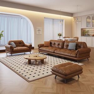 Divano a buon mercato di alta qualità olio di lusso divano in pelle semplice moderno soggiorno divano tre posti divano divano divano in schiuma divano - Product Image 3