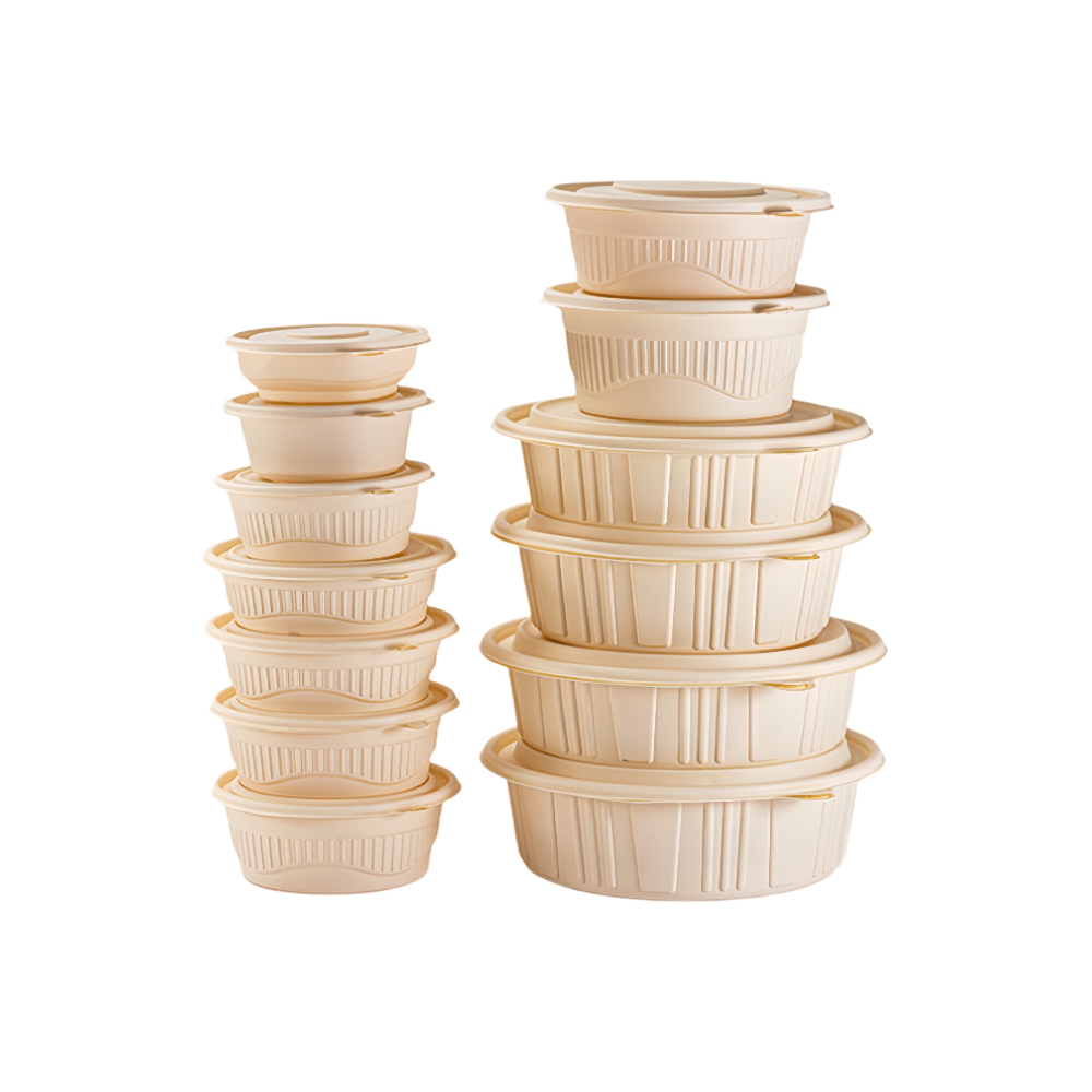 Biodegradable Corn Starch Fast Food Paper Plate Soup Noodle Separate Bowl Disposable Lunch Box Environmentally Friendly