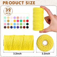 Vente en gros de cordon en coton cordon macramé multicolore décoratif pour le mur cordon torsadé en corde de coton de 2mm fait à la main