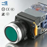 Interrupteur à bouton-poussoir électronique momentané en plastique plat éclairé 22MM LED 10A 2NO2NC pour le contrôle de l'alimentation des appareils électroménagers