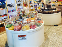Conteneur alimentaire en plastique transparent personnalisable, hermétique, de qualité alimentaire, pour le stockage en vrac de bonbons, idéal pour l'affichage en confiserie