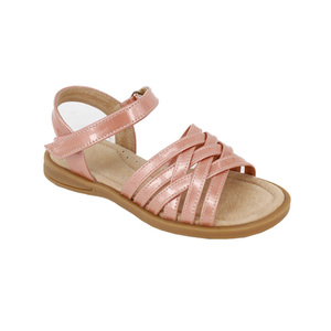 Sandalo estivo con cinturino incrociato in pelle con fibbia piatta cinturino con punta aperta <span class=keywords><strong>sandali</strong></span> romani <span class=keywords><strong>sandali</strong></span> per <span class=keywords><strong>bambina</strong></span> per bambini - Product Image 1