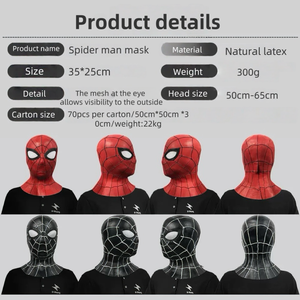 Haute qualité Cosplay fête Spider Man masques Latex visage couvre-chef Spiderman Masques Halloween Cosplay super-héros fête masques - Product Image 5