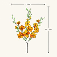 Branche florale artificielle de gladiolus en verre teinté rustique faite à la main, pour remplir les vases, décorer la maison, la table ou la fenêtre, OEM/ODM disponible