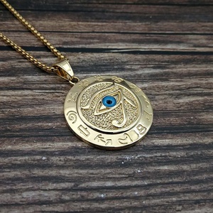 Wholesale Supplier Custom Gold Plated Egyptian <strong>Eye</strong> <strong>of</strong> <strong>Horus</strong> Pendant <strong>Necklace</strong> Stainless Steel Jewelry Men - Product Image 5