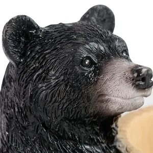 Portalápices de Resina con Forma de Tronco de Árbol y Oso Negro, Decoración Única para Oficina y Hogar, Estilo Cabaña, Figura de Vida Silvestre, Regalo de Acción de Gracias - Product Image 5