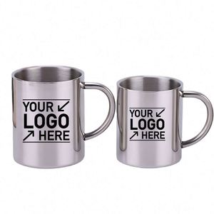 Custom logo Camping Durable BPA Free Insulated Metal Coffee Cup Tea 220ml 300ml <b>Double</b> <b>Wall</b> Stainless Steel <b>Mugs</b> with Handle - Product Image 1