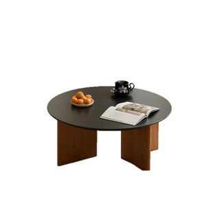 Stile nordico giapponese in <span class=keywords><strong>legno</strong></span> massello di piccole dimensioni circolare pietra ciliegio per il salotto tavolo tavolo tavoli da pranzo - Product Image 5