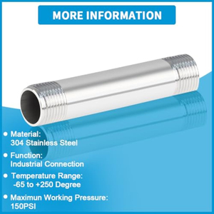 <span class=keywords><strong>1</strong></span> <span class=keywords><strong>Inch</strong></span> Npt Nam Chủ Đề 304 Ống Thép Không Gỉ Núm Vú <span class=keywords><strong>2</strong></span> <span class=keywords><strong>Inch</strong></span> Chiều Dài Cho Nước Khí Hóa Chất Công Nghiệp Đường Ống - Product Image 4