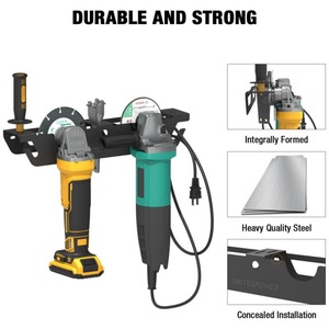 Angle grinder stand, double-position angle grinder storage rack, power cord <b>hook</b>, wall-mounted cutting and polishing machine. - Product Image 3