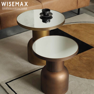 Wisemax Đồ Nội Thất Phòng Khách Hiện Đại Đồ Nội Thất Vòng Bàn Cà Phê Sang Trọng Cổ Kim Loại Gương Cạnh Giường Sofa End Bảng Bên Bảng - Product Image 2
