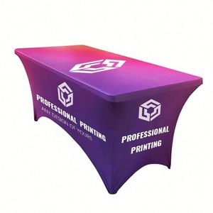 <b>6ft</b> High-Stretch Wrinkle-Resistant Full-Color Thermal Transfer Printed Festive Tablecloth Portable for Exhibitions and Home Use - Product Image 1