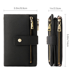 Cartera Corta de <span class=keywords><strong>Mujer</strong></span> de Piel Sintética Ultrafina, con Cierre, Antirrobo, para Tarjetas y Monedas, con Forro de Poliéster, Nuevo Estilo - Product Image 2