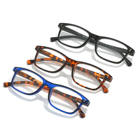 KX007 Lunettes de lecture unisexes à monture carrée mince en PC 1.0-4.0 Lunettes de correction pour presbytie Marron pour hommes et femmes Rouge