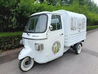 Chariot alimentaire électrique classique à design relevable, 3 roues, en acier inoxydable, camion de vente mobile pour restauration rapide, glaces et boissons (200)