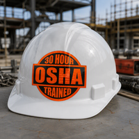 Autocollant réfléchissant pour casque de sécurité certifié OSHA 30 heures, orange, pour ouvrier du bâtiment et chef de chantier