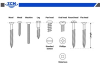 Vis autotaraudeuses à tête cylindrique Phillips en acier inoxydable SS 304/316/410 M2-M5 métriques et impériales