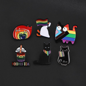 Broche <span class=keywords><strong>de</strong></span> Metal con Diseño <span class=keywords><strong>de</strong></span> Gato Arcoíris, Accesorio Creativo <span class=keywords><strong>de</strong></span> Esmalte Suave, Insignia <span class=keywords><strong>de</strong></span> Solapa, Joyería, Regalo para Amigos, Venta al por Mayor - Product Image 2