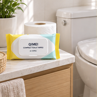 Lingettes Humides Compactes Personnalisées pour Toilettes, 24 Lingettes, Emballage Souple à Couvercle Rabattable, OEM ODM