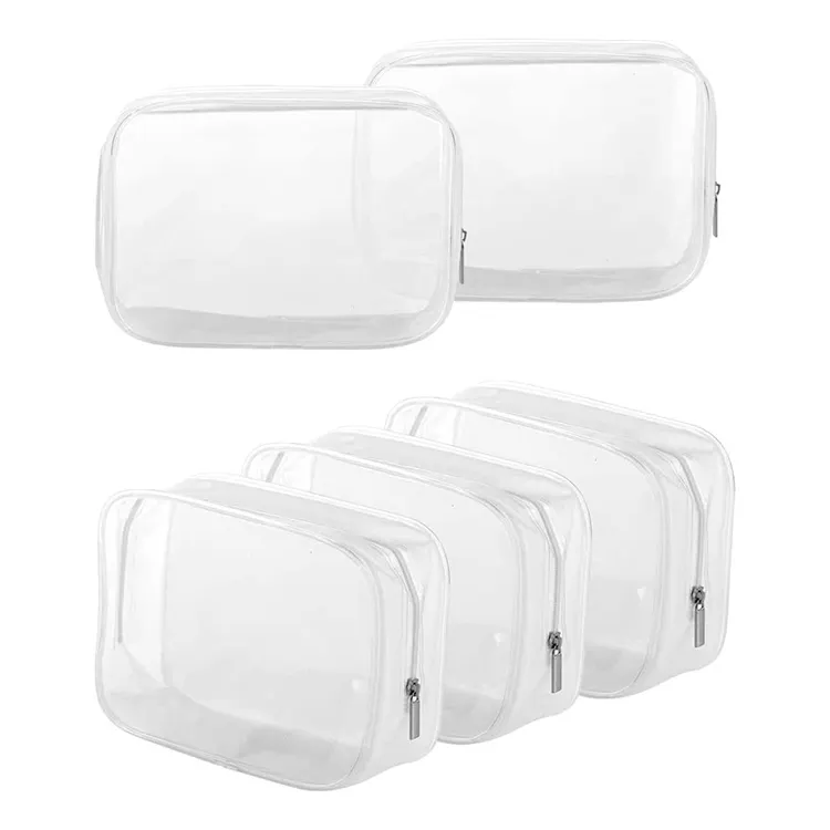 PVC Biodegradable Transparent Cosmetic Pouch For Kids Shopping Travel Bathroom Promotional Travel Ladies Bag