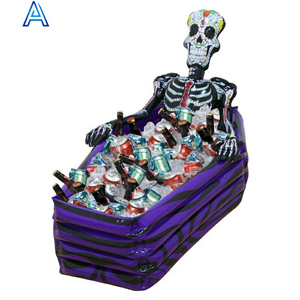 Diseño creativo vinilo PVC aire soplado inflable Halloween cráneo esqueleto cubo de hielo <span class=keywords><strong>enfriador</strong></span> de hielo fiesta bebidas cerveza cola <span class=keywords><strong>enfriador</strong></span> - Product Image 1