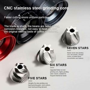 10 Stars Al-Alloy Body 420 Stainless Steel Burr Espresso <b>Mini</b> Small Hand Mill Portable Manual Coffee <b>Grinder</b> with Wood Knob - Product Image 5