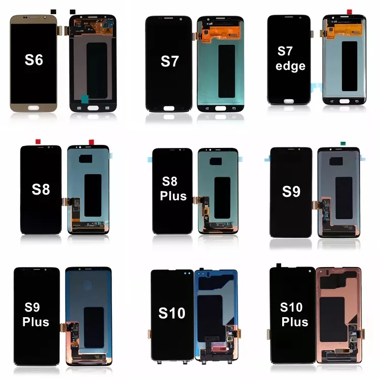 Original phone lcds S5 S6 S7 edge S8 S9 S10 plus mobile phone lcd display Replacement Panta lcd screen dssemy for samsung galaxy