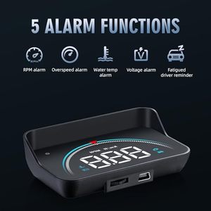 Pare-brise de voiture HUD Combiner OBD2 Compteur de vitesse numérique Affichage LCD RPM Volt Température de l'eau Kilométrage Survitesse Fatigue <span class=keywords><strong>Distance</strong></span> de conduite - Product Image 5