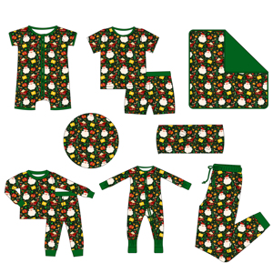 Weiwei 95% kustom 5% bambu spandeks bayi anak 2 buah celana lengan pendek Pjs pakaian tidur piyama anak-anak baju tidur pakaian - Product Image 1