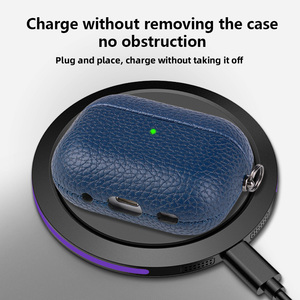 Étui pour écouteurs de style motif litchi de haute qualité au <span class=keywords><strong>prix</strong></span> d'usine pour <span class=keywords><strong>Apple</strong></span> AirPods 1/<span class=keywords><strong>2</strong></span> 1 <span class=keywords><strong>2</strong></span> 3 4 AirPods Pro2 - Product Image 4