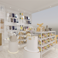 Meuble de présentation sur mesure en bois blanc pour magasin de vêtements pour enfants, présentoir de sol en bois massif, gondole de présentation fabriquée sur mesure