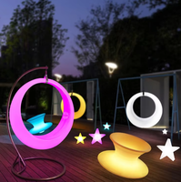 Fauteuil suspendu rond simple pour la maison, les espaces extérieurs, les patios, les chambres, les parcs, les jardins, fauteuil suspendu solaire LED en forme de lune